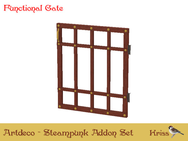 Sims 3 — Steampunk Gate - Slats by Kriss — Part of the Art Deco Set - Fratres World Steampunk Addon. Made by Kriss@TSR.