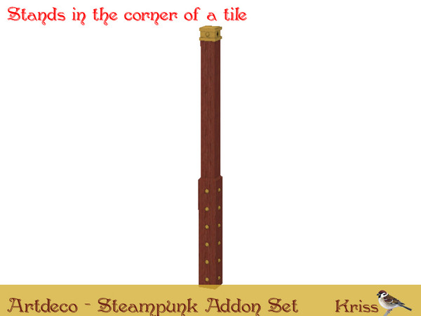 Sims 3 — Steampunk Column Embellished - Offset on Tile by Kriss — Part of the Art Deco Set - Fratres World Steampunk