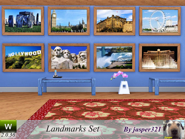 Sims 3 — Landmarks Set by jasper321 — A set of eight paintings depicting famous landmarks, Two packs of four in each.