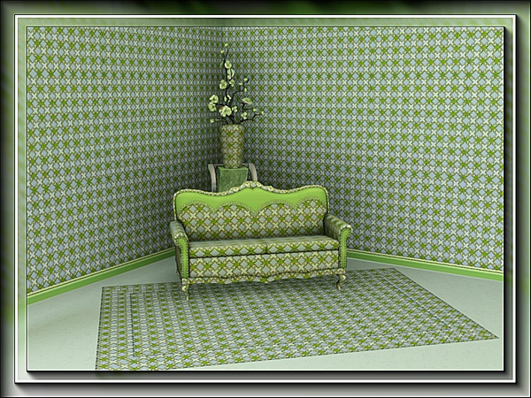 Sims 3 — marcorse_retro cross green pattern by marcorse — An allover, lattice pattern in shades of green in a retro