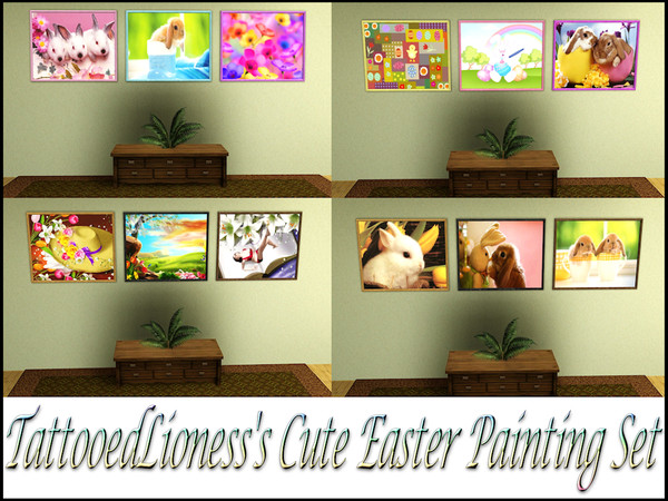 Sims 3 — Easter Paintings Pack by TattooedLioness2 — A Huge set of 4 Painting packs with a total of 12 Easter Paintings