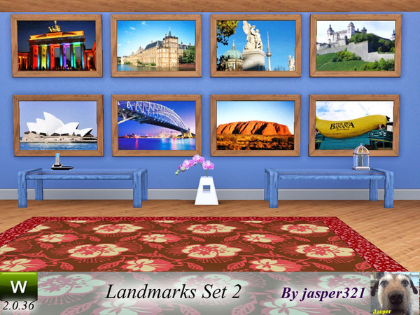 Sims 3 — Landmarks Set 2 by jasper321 — A set of eight paintings depicting landmarks, two packs of four in each. German
