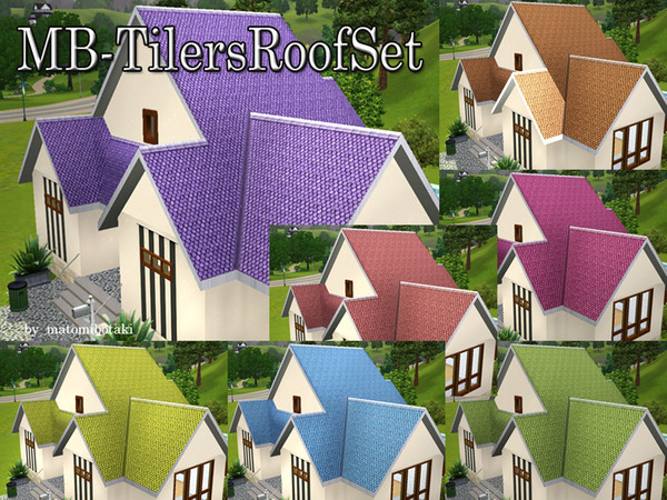 Sims 3 — MB-TilersRoofSet by matomibotaki —  A set with 7 roofs with new texture in light colors, by matomibotaki.