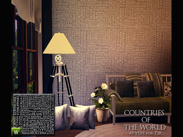 Sims 3 — Countries Of The World by ayyuff — word clouds pattern