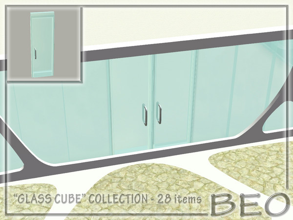 Sims 3 — Glass door - GLASS CUBE collection by BEO — Glass door of the club GLASS CUBE. All items from collection are