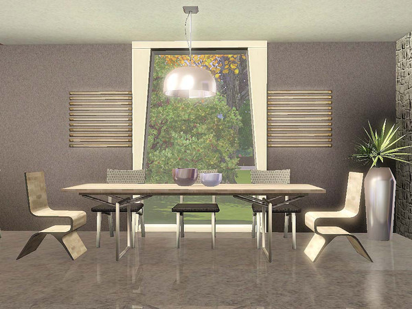 Sims 3 — Dining Set 02 by ung999 — This dining set includes six items; modern dining table 3x1 with two different style