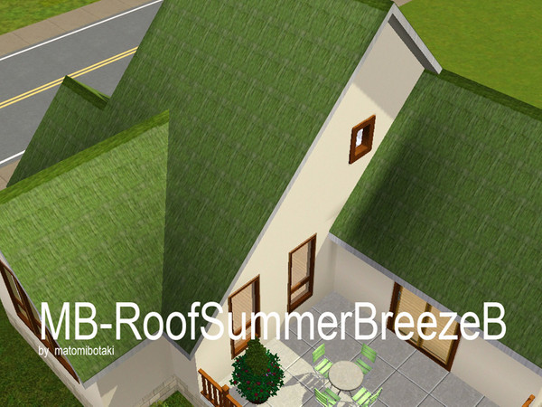 Sims 3 — MB-RoofSummerBreezeB by matomibotaki — MB-RoofSummerBreezeB, thached roof in light color and white trim, by