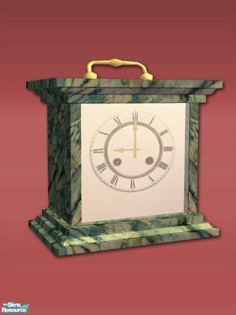 Sims 2 — Square Mantle Clock - Rec 05 by Shakeshaft — Part of a set of 3 working Mantle Clocks in Wood Textures, the Wood