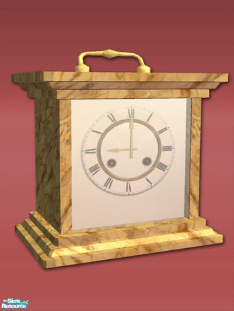 Sims 2 — Square Mantle Clock - Rec 04 by Shakeshaft — Part of a set of 3 working Mantle Clocks in Wood Textures, the Wood