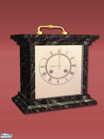 Sims 2 — Square Mantle Clock - Rec 03 by Shakeshaft — Part of a set of 3 working Mantle Clocks in Wood Textures, the Wood