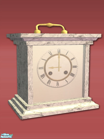 Sims 2 — Square Mantle Clock - Rec 02 by Shakeshaft — Part of a set of 3 working Mantle Clocks in Wood Textures, the Wood