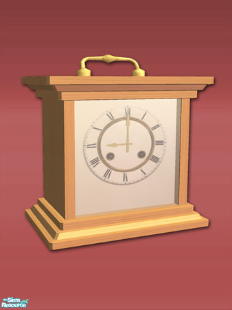Sims 2 — Square Mantle Clock - Rec 01 by Shakeshaft — Part of a set of 3 working Mantle Clocks in Wood Textures, the Wood