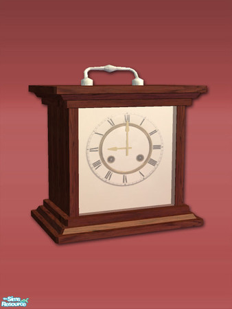 Sims 2 — Square Mantle Clock - Metal Silver by Shakeshaft — Part of a set of 3 working Mantle Clocks in Wood Textures,