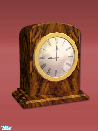 Sims 2 — Wood Mantle Clock - Rec 06 by Shakeshaft — Part of a set of 3 working Mantle Clocks in Wood Textures, the Wood