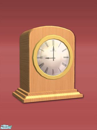 Sims 2 — Wood Mantle Clock - Rec 01 by Shakeshaft — Part of a set of 3 working Mantle Clocks in Wood Textures, the Wood