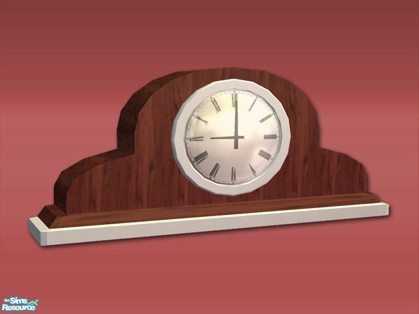 Sims 2 — Small Mantle Clock - Metal Silver by Shakeshaft — Part of a set of 3 working Mantle Clocks in Wood Textures, the