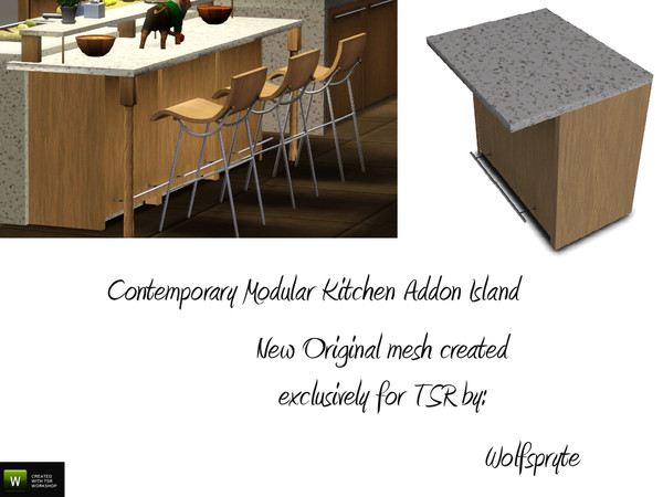 Sims 3 — Contemporary Modular Island by wolfspryte — part of the Contemporary Modular Kitchen Add-on Collection created
