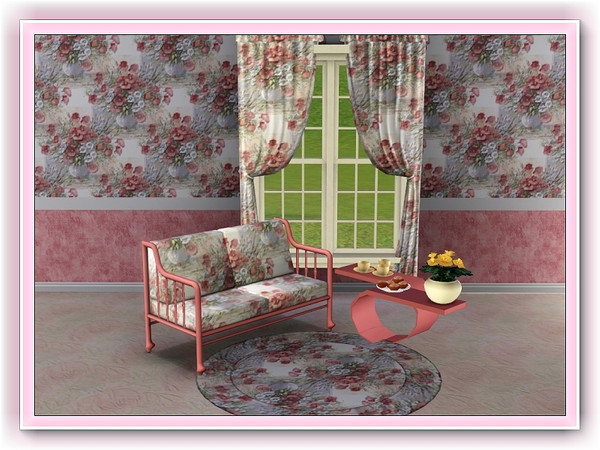 Sims 3 — marcorse_field poppies pattern by marcorse — Vases crammed with wild poppies - in shades of pink-are the focus
