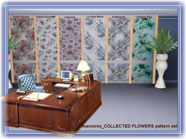 Sims 3 — marcorse_collected flowers pattern set by marcorse — Six Fabric patterns with a flower theme.