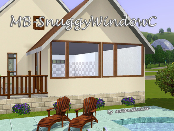 Sims 3 — MB-SnuggyWindowC by matomibotaki — MB-SnuggyWindowC, window mesh counter-high, in 3x1, recolorable, by