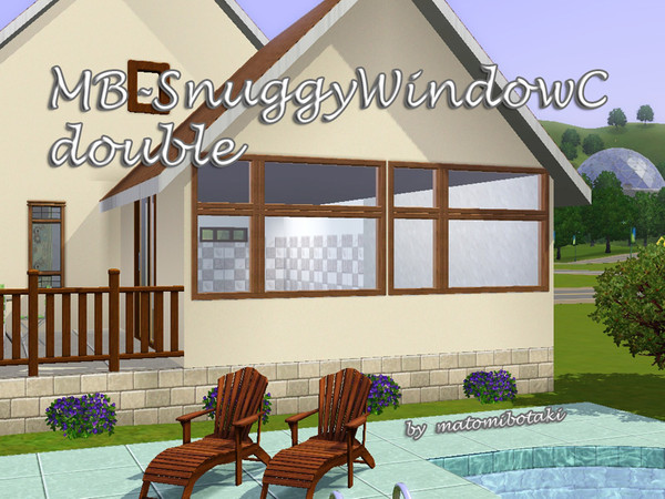 Sims 3 — MB-SnuggyWindowCdouble by matomibotaki — MB-SnuggyWindowCdouble, 3x1 window mesh counter-high, recolorable, by