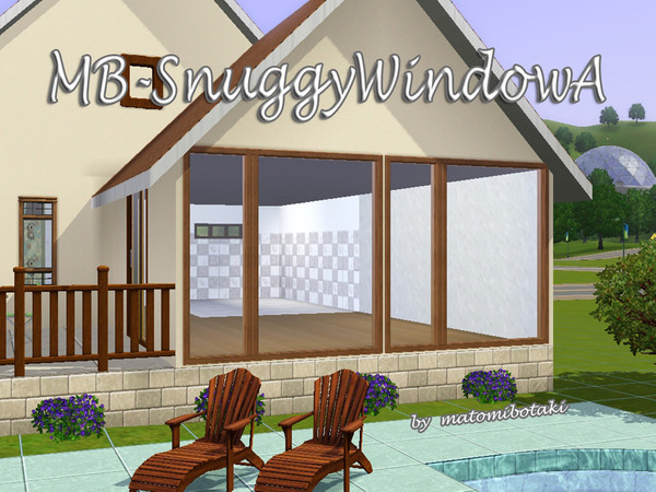 Sims 3 — MB-SnuggyWindowA by matomibotaki — MB-SnuggyWindowA, 3x1 window mesh, recolorable, by matomibotaki.