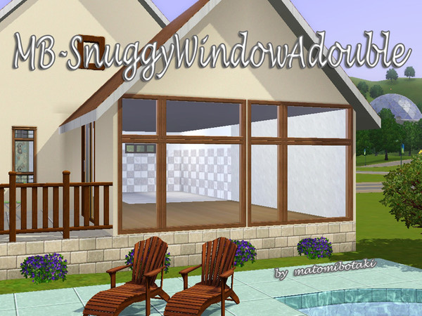 Sims 3 — MB-SnuggyWindowAdouble by matomibotaki — MB-SnuggyWindowAdouble, 3x1 window mesh, recolorable, by matomibotaki.