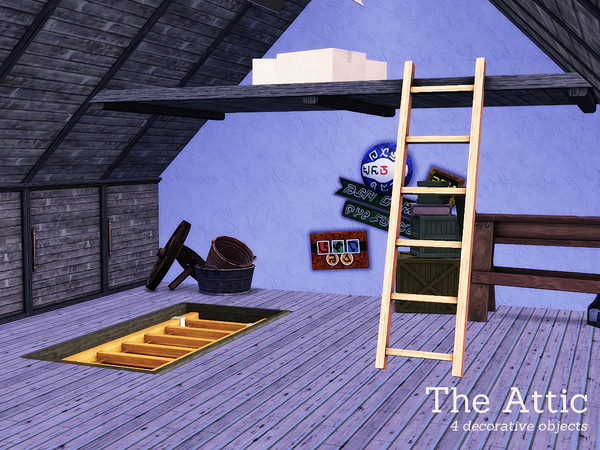 Sims 3 — The Attic by Angela — The attic, These are 4 old meshes that i had uploaded elsewere. All items are deco only!!