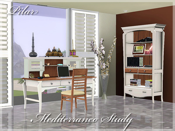 Sims 3 — Mediterraneo Study by Pilar — second part of the Mediterranean theme