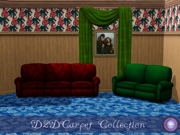 Sims 3 — D2DCarpet Set by D2Diamond — New carpet patterns that look great as the floor, but also as a couch, or perhaps a