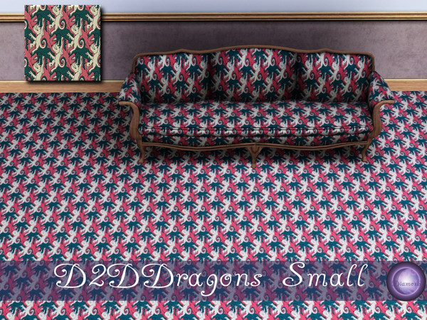 Sims 3 — D2DDragon Fabric Small by D2Diamond — Dragon fabric, 3 part recolorable. Part of the Carpet Collection. Designed