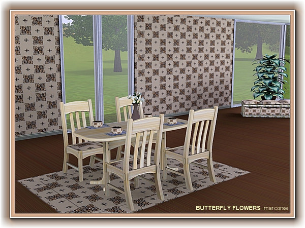 Sims 3 — Butterfly Flowers pattern by marcorse — The flowers in this checkerboard pattern are a little like butterflies.