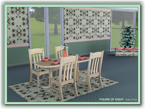 Sims 3 — Figure of Eight pattern by marcorse — A stylised figure of eight motif, centred among floral shapes, is the
