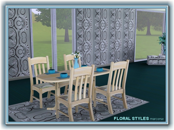Sims 3 — Floral Styles pattern by marcorse — A pretty abstract design in shades of grey, featuring flower shapes and