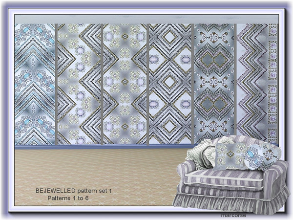Sims 3 — Bejewelled pattern set 1 by marcorse — The first set of 6 in a collection of 12 patterns all featuring pearl