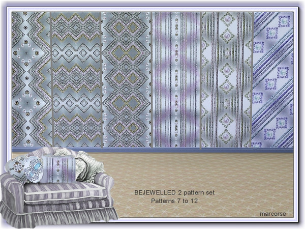 Sims 3 — Bejewelled 2 pattern set by marcorse — This is the second set of 6 in a collection of 12 patterns all featuring