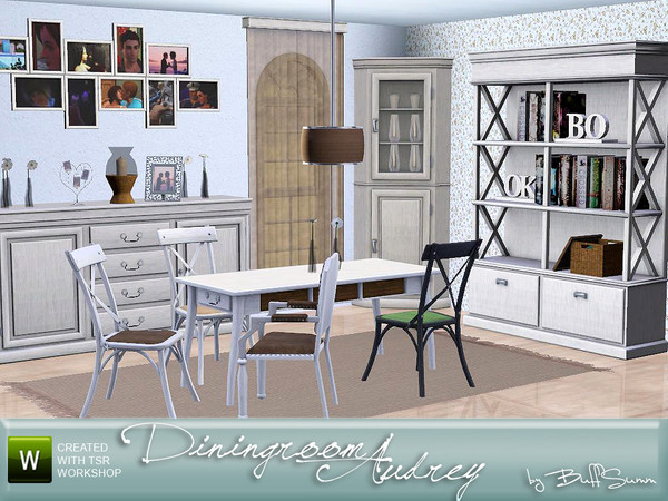 Sims 3 — Diningroom Audrey by BuffSumm — A old-fashioned and modern mix dining room. This set comes with 21 new objects.