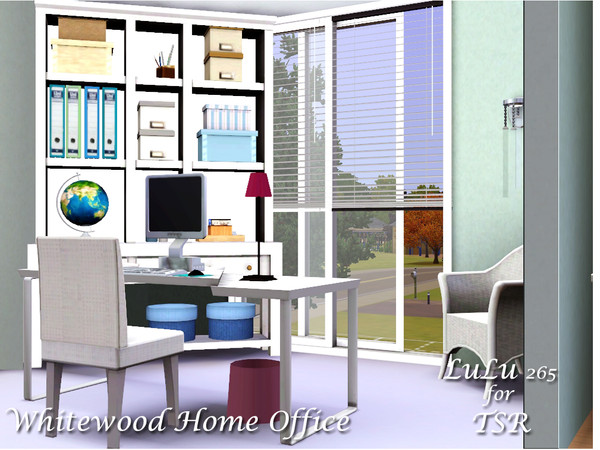 Sims 3 — Whitewood Home Office by Lulu265 — A simple Office for you Sims, with a slight country style feel. The set