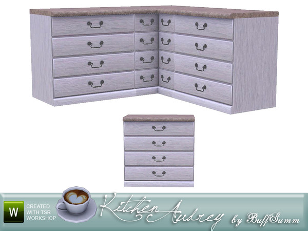 Sims 3 — Audrey Counter 02 by BuffSumm — Old-fashiond-look Counter. Matching the *Kitchen Audrey Set* Part of the *Audrey