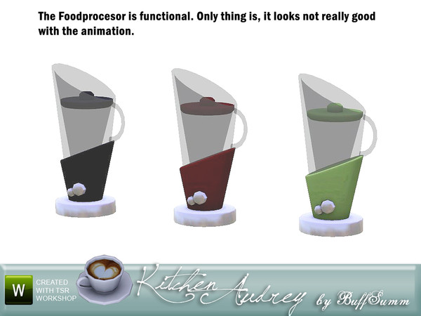 Sims 3 — Audrey Foodprocessor by BuffSumm — Appliance matching the *Kitchen Audrey Set* Part of the *Audrey Series*