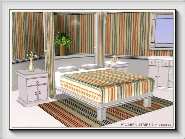 Sims 3 — Modern Stripe 2 pattern by marcorse — Vertical mattress ticking stripe given a modern touch in shades of red,