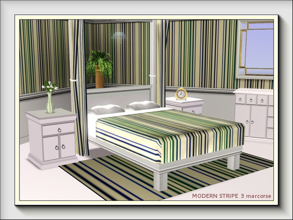 Sims 3 — Modern Stripe 3 pattern by marcorse — Uneven width, Vertical stripes in blue, green and yellow