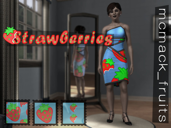 Sims 3 — strawberry pattern by mcmack232 — Fresh fruit everywhere! 3 cool Strawberry patterns, have fun!
