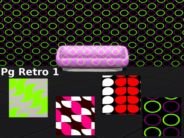 Sims 3 — Pg Retro 1 by Pegasus9602 — 4 new retro patterns! Fully recolourable as you can see on the pictures. Categorized