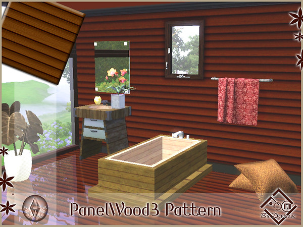 Sims 3 — PanelWood3 by Devirose — by Devirose,created using EA's 'Create a Pattern'.'-No need Expansion packs,base game