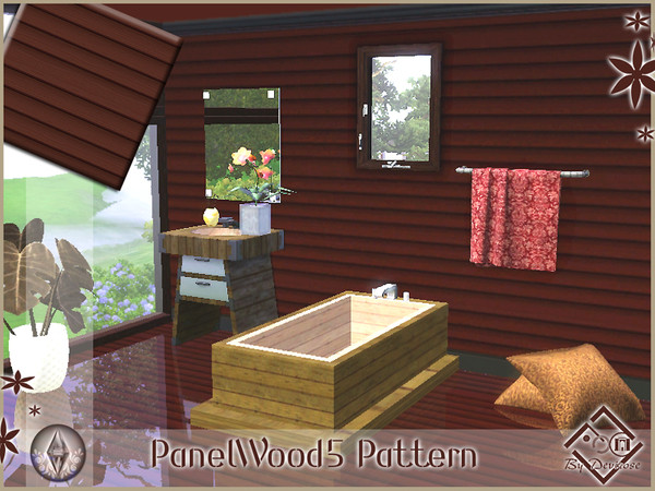 Sims 3 — PanelWood5 by Devirose — by Devirose,created using EA's 'Create a Pattern'.'-No need Expansion packs,base game