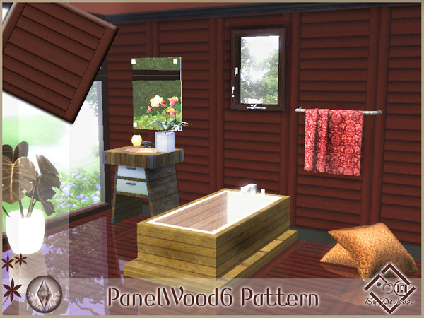 Sims 3 — PanelWood6 by Devirose — by Devirose,created using EA's 'Create a Pattern'.'-No need Expansion packs,base game