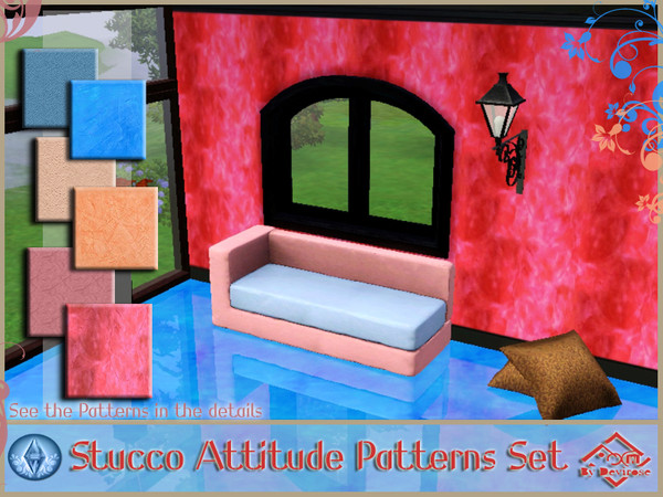 Sims 3 — Stucco Attitude Patterns Set by Devirose — Gently tones and strong at the same time. Paints with Italian flair,
