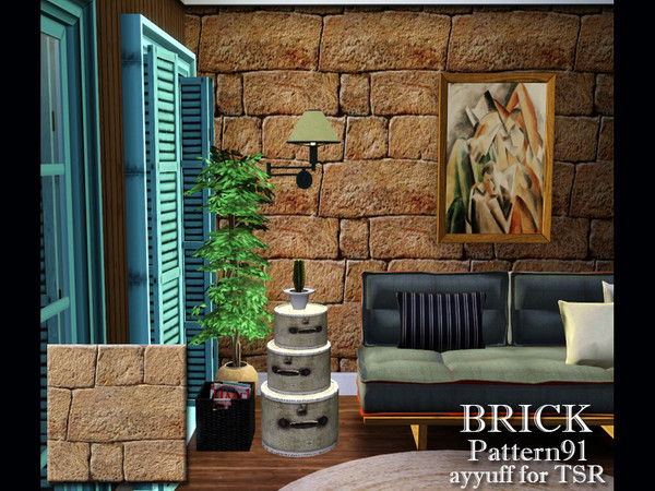Sims 3 — Brick Pattern 91 by ayyuff — Brick Pattern 91