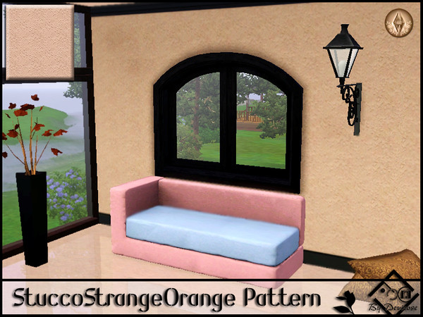 Sims 3 — StuccoStrangeOrange by Devirose — Found in the category 'Paint', created using EA's 'Create a Pattern'.'-No need